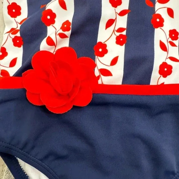 Janie and Jack NWOT Floral Girl’s One Piece Swimsuit - Picture 2 of 6